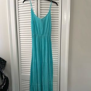 Aqua floor length maxi dress